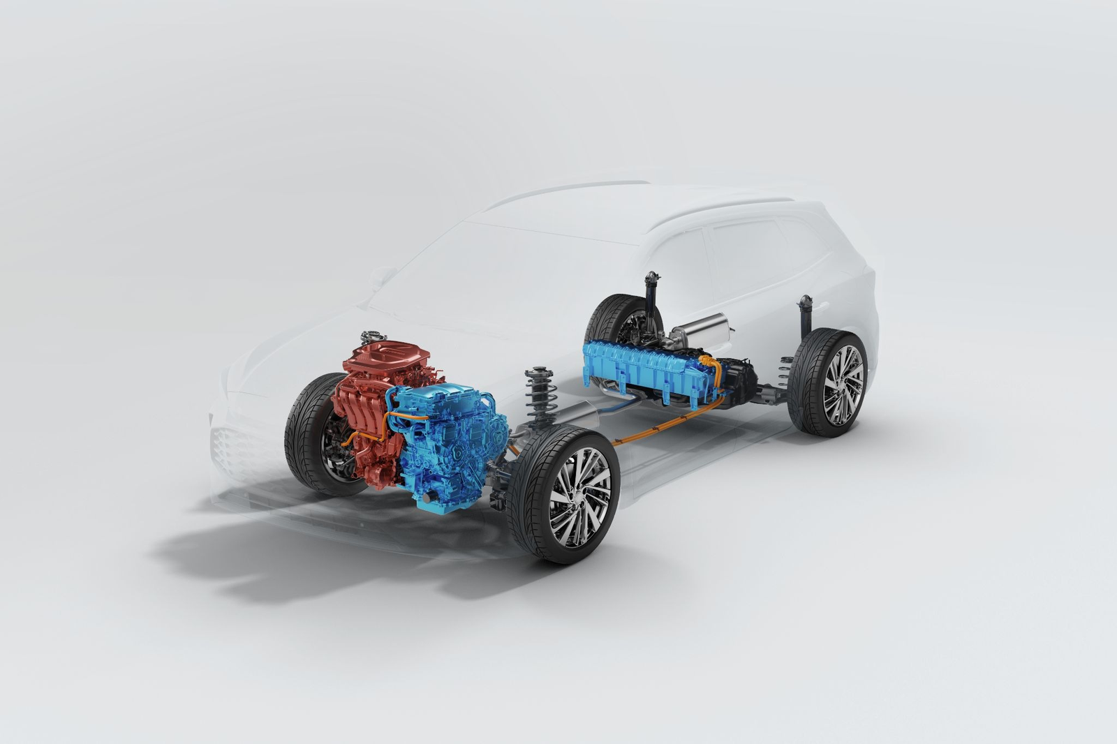 Hybrid+ phối hợp máy xăng, mô-tơ điện và pin